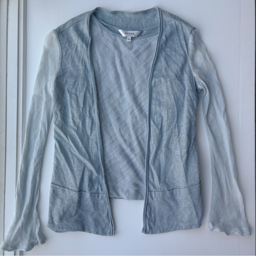 Giada 100% Linen Cardigan + Tank Set